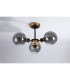 Plattsburgh Semi Ceiling 3 Light E14 IP44 15cm Round Segment Glass Shade Brass Smoke Plated & Satin Black-8