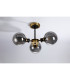 Plattsburgh Semi Ceiling 3 Light E14 IP44 15cm Round Glass Shade Brass Smoke Plated & Satin Black-8