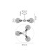 Plattsburgh Semi Ceiling 3 Light E14 IP44 15cm Round Speckled Glass Shade Brass White & Satin Black-2