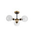 Plattsburgh Semi Ceiling 3 Light E14 IP44 15cm Round Speckled Glass Shade Brass White & Satin Black-4