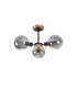 Plattsburgh Semi Ceiling 3 Light E14 IP44 15cm Round Textured Smooth/Ribbed Glass Shade Brass Smoke Plated & Satin Black-4