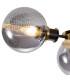 Plattsburgh Semi Ceiling 3 Light E14 IP44 15cm Round Textured Smooth/Ribbed Glass Shade Brass Smoke Plated & Satin Black-6