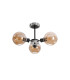 Plattsburgh Semi Ceiling 3 Light E14 IP44 15cm Round Glass Shade Satin Nickel Amber Plated & Satin Black-4
