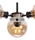 Plattsburgh Semi Ceiling 3 Light E14 IP44 15cm Round Glass Shade Satin Nickel Amber Plated & Satin Black-7