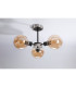 Plattsburgh Semi Ceiling 3 Light E14 IP44 15cm Round Glass Shade Satin Nickel Amber Plated & Satin Black-8