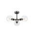Plattsburgh Semi Ceiling 3 Light E14 IP44 15cm Round Glass Shade Satin Nickel Clear & Satin Black-4