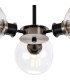 Plattsburgh Semi Ceiling 3 Light E14 IP44 15cm Round Glass Shade Satin Nickel Clear & Satin Black-7