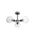 Plattsburgh Semi Ceiling 3 Light E14 IP44 15cm Round Crackled Glass Shade Satin Nickel Clear & Satin Black-4
