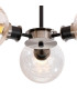Plattsburgh Semi Ceiling 3 Light E14 IP44 15cm Round Crackled Glass Shade Satin Nickel Clear & Satin Black-7