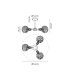 Plattsburgh Semi Ceiling 3 Light E14 IP44 15cm Round Textured Crumple Glass Shade Satin Nickel Clear & Satin Black-2