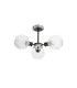 Plattsburgh Semi Ceiling 3 Light E14 IP44 15cm Round Textured Crumple Glass Shade Satin Nickel Clear & Satin Black-4