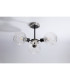 Plattsburgh Semi Ceiling 3 Light E14 IP44 15cm Round Textured Crumple Glass Shade Satin Nickel Clear & Satin Black-8