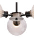 Plattsburgh Semi Ceiling 3 Light E14 IP44 15cm Round Dimpled Glass Shade Satin Nickel Clear & Satin Black-7