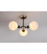 Plattsburgh Semi Ceiling 3x E14 IP44 15cm Round White & Grey Marble Effect Glass Shade Satin Nickel & Satin Black-3
