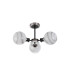 Plattsburgh Semi Ceiling 3x E14 IP44 15cm Round White & Grey Marble Effect Glass Shade Satin Nickel & Satin Black-4