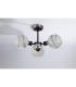 Plattsburgh Semi Ceiling 3x E14 IP44 15cm Round White & Grey Marble Effect Glass Shade Satin Nickel & Satin Black-8