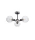 Plattsburgh Semi Ceiling 3 Light E14 IP44 15cm Round Textured Melting Glass Shade Satin Nickel Clear & Satin Black-4