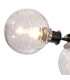 Plattsburgh Semi Ceiling 3 Light E14 IP44 15cm Round Textured Melting Glass Shade Satin Nickel Clear & Satin Black-6