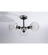 Plattsburgh Semi Ceiling 3 Light E14 IP44 15cm Round Textured Melting Glass Shade Satin Nickel Clear & Satin Black-8