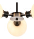 Plattsburgh Semi Ceiling 3 Light E14 IP44 15cm Round Glass Shade Satin Nickel Opal & Satin Black-7