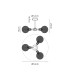 Plattsburgh Semi Ceiling 3 Light E14 IP44 15cm Round Ribbed Glass Shade Satin Nickel Clear & Satin Black-2