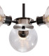 Plattsburgh Semi Ceiling 3 Light E14 IP44 15cm Round Ribbed Glass Shade Satin Nickel Clear & Satin Black-7