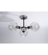 Plattsburgh Semi Ceiling 3 Light E14 IP44 15cm Round Ribbed Glass Shade Satin Nickel Clear & Satin Black-8