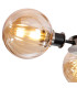 Plattsburgh Semi Ceiling 3 Light E14 IP44 15cm Round Segment Glass Shade Satin Nickel Amber Plated & Satin Black-6