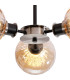 Plattsburgh Semi Ceiling 3 Light E14 IP44 15cm Round Segment Glass Shade Satin Nickel Amber Plated & Satin Black-7