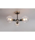 Plattsburgh Semi Ceiling 3 Light E14 IP44 15cm Round Segment Glass Shade Satin Nickel Clear & Satin Black-3