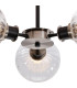 Plattsburgh Semi Ceiling 3 Light E14 IP44 15cm Round Segment Glass Shade Satin Nickel Clear & Satin Black-7