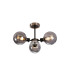 Plattsburgh Semi Ceiling 3 Light E14 IP44 15cm Round Segment Glass Shade Satin Nickel Smoke Plated & Satin Black-1