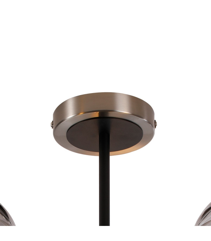 Plattsburgh Semi Ceiling 3 Light E14 IP44 15cm Round Segment Glass Shade Satin Nickel Smoke Plated & Satin Black-5