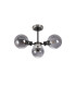 Plattsburgh Semi Ceiling 3 Light E14 IP44 15cm Round Glass Shade Satin Nickel Smoke Plated & Satin Black-4
