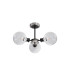 Plattsburgh Semi Ceiling 3 Light E14 IP44 15cm Round Speckled Glass Shade Satin Nickel White & Satin Black-4