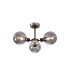 Plattsburgh Semi Ceiling 3x E14 IP44 15cm Textured Smooth/Ribbed Glass Shade Satin Nickel Smoke Plated & Satin Black-1