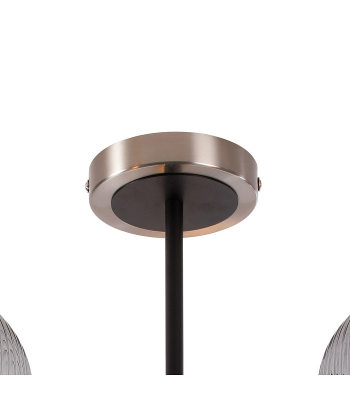 Plattsburgh Semi Ceiling 3x E14 IP44 15cm Textured Smooth/Ribbed Glass Shade Satin Nickel Smoke Plated & Satin Black-5