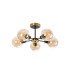 Plattsburgh Semi Ceiling 5 Light E14 IP44 15cm Round Glass Shade Brass Amber Plated & Satin Black-4