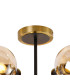 Plattsburgh Semi Ceiling 5 Light E14 IP44 15cm Round Glass Shade Brass Amber Plated & Satin Black-5