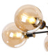 Plattsburgh Semi Ceiling 5 Light E14 IP44 15cm Round Glass Shade Brass Amber Plated & Satin Black-6