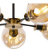 Plattsburgh Semi Ceiling 5 Light E14 IP44 15cm Round Glass Shade Brass Amber Plated & Satin Black-7