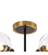 Plattsburgh Semi Ceiling 5 Light E14 IP44 15cm Round Glass Shade Brass Clear & Satin Black-5