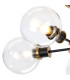 Plattsburgh Semi Ceiling 5 Light E14 IP44 15cm Round Glass Shade Brass Clear & Satin Black-6