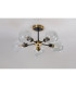 Plattsburgh Semi Ceiling 5 Light E14 IP44 15cm Round Glass Shade Brass Clear & Satin Black-8