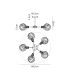 Plattsburgh Semi Ceiling 5 Light E14 IP44 15cm Round Crackled Glass Shade Brass Clear & Satin Black-2