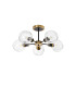 Plattsburgh Semi Ceiling 5 Light E14 IP44 15cm Round Crackled Glass Shade Brass Clear & Satin Black-4