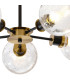 Plattsburgh Semi Ceiling 5 Light E14 IP44 15cm Round Crackled Glass Shade Brass Clear & Satin Black-7