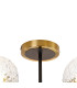 Plattsburgh Semi Ceiling 5 Light E14 IP44 15cm Round Textured Crumple Glass Shade Brass Clear & Satin Black-5
