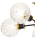Plattsburgh Semi Ceiling 5 Light E14 IP44 15cm Round Textured Crumple Glass Shade Brass Clear & Satin Black-6