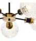 Plattsburgh Semi Ceiling 5 Light E14 IP44 15cm Round Textured Crumple Glass Shade Brass Clear & Satin Black-7